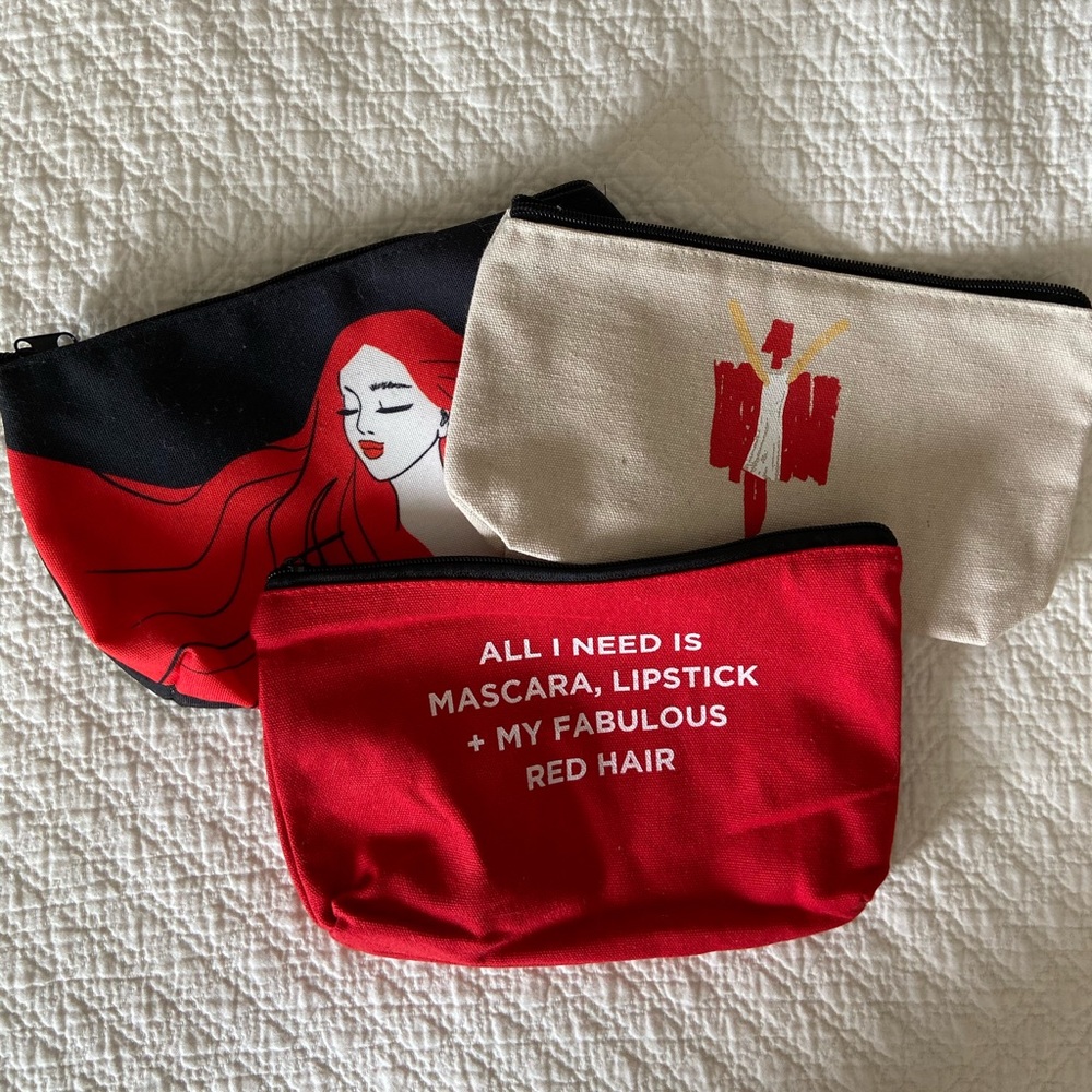 Bundle of 3 Redhead Cosmetic Bags